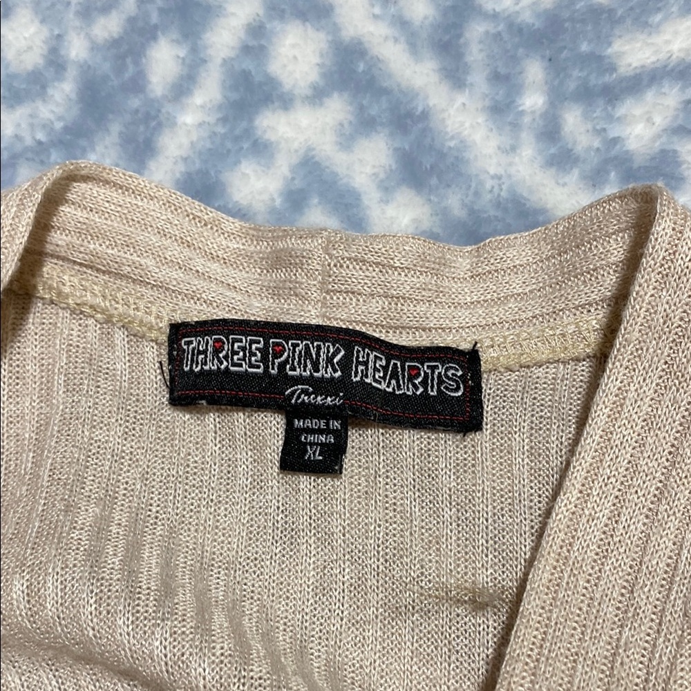 Cozy Beige Ribbed Robe - Picture 3 of 3